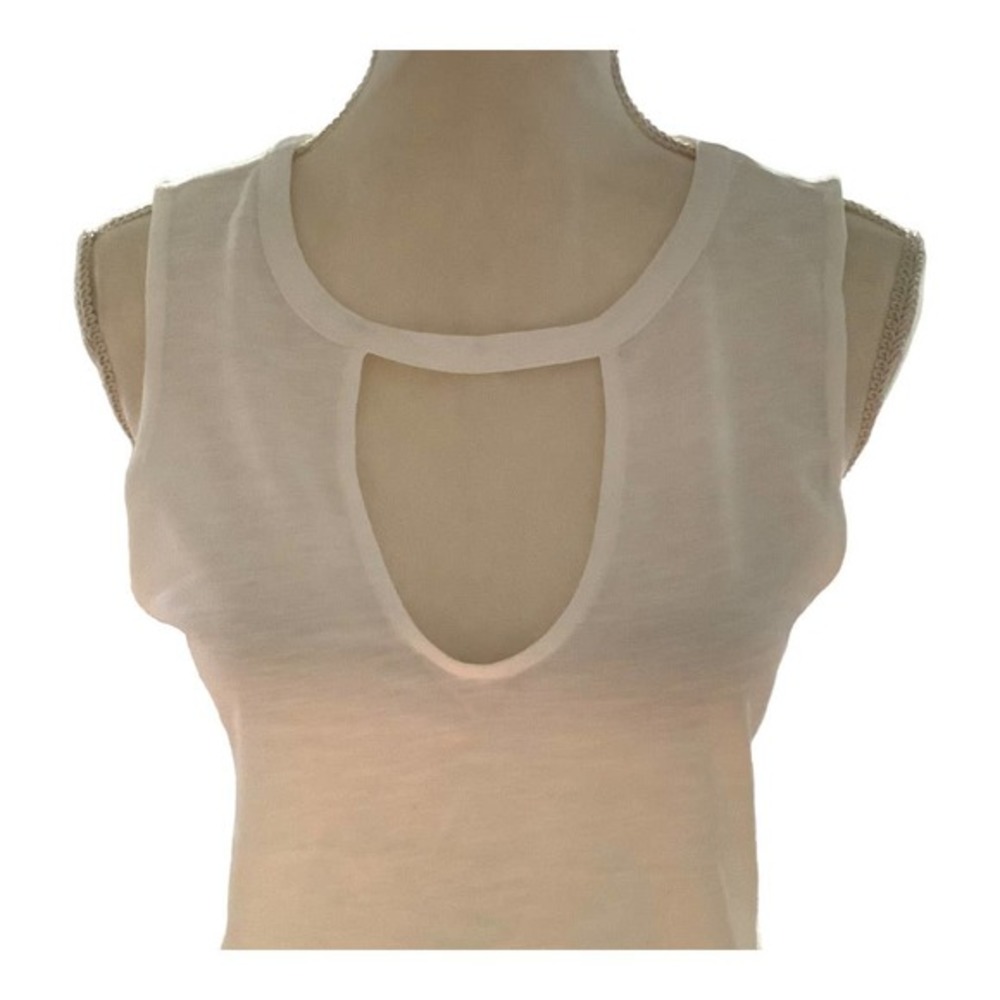 Sanctuary White Halter Tank Neckline Cutout‎ Small